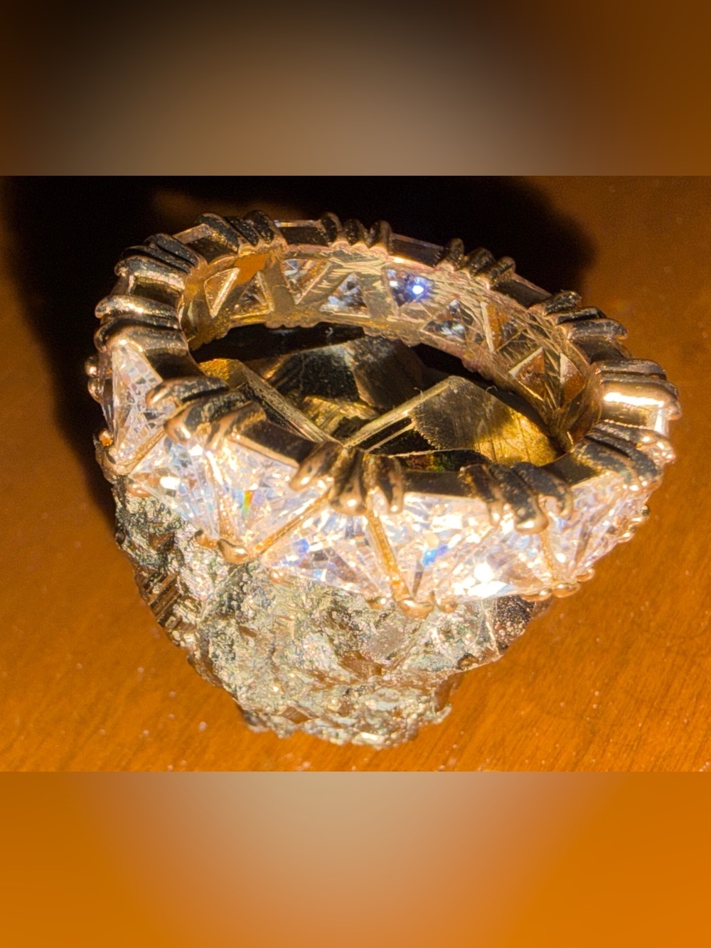 Gold-Tone Crystal Accent Ring Home Accent - Picture 5 of 5